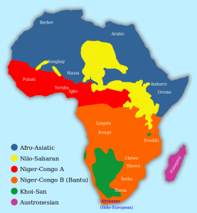 Africa divided by language